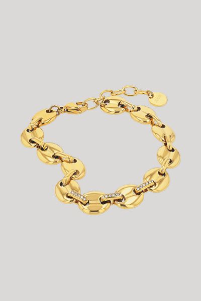 Gliederarmband mit ovalen Elementen und Kristallen