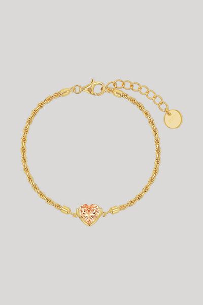 Filigranes Kordelarmband mit Herz-Anhänger