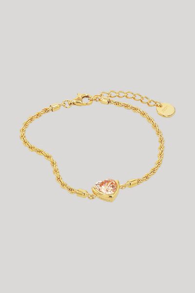 Filigranes Kordelarmband mit Herz-Anhänger