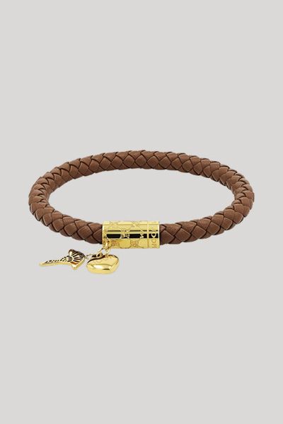 Geflochtenes Lederarmband mit Anhängern