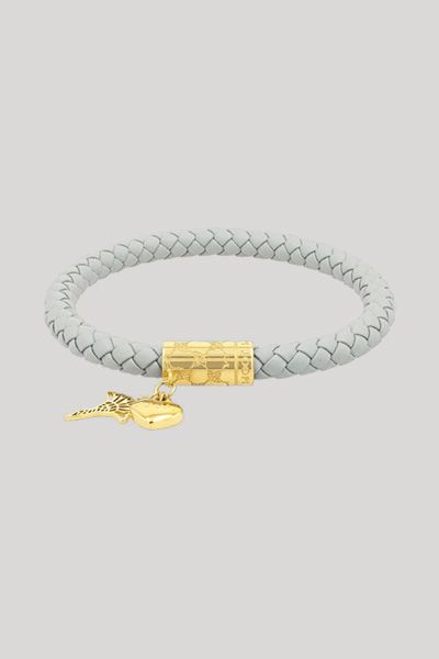 Geflochtenes Lederarmband mit Charms