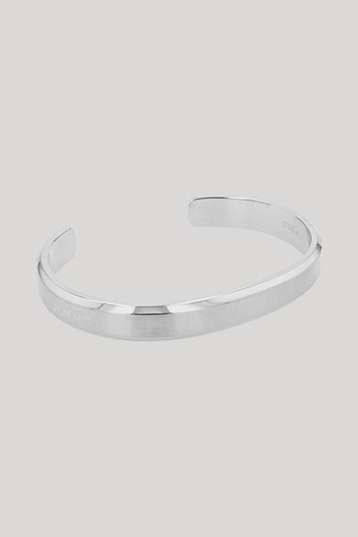 Minimalistischer Edelstahl-Armreif in Bürstenoptik
