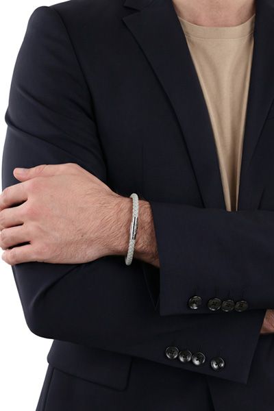 Geflochtenes Lederarmband mit Magnetverschluss