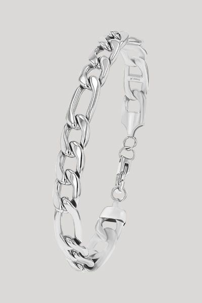 Klassisches Figaro-Gliederkettenarmband aus Edelstahl