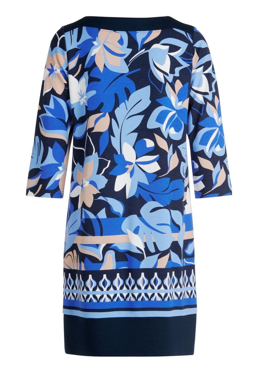 Shiftkleid mit Blumenmuster und 3/4 Ärmeln