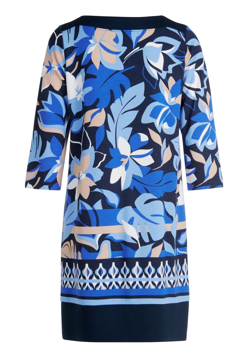 Shiftkleid mit Blumenmuster und 3/4 Ärmeln