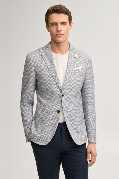 Tailleur-Sakko mit Fischgrätmuster