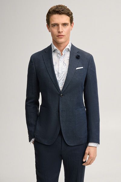 Klassisches Slim Fit Leinen-Sakko