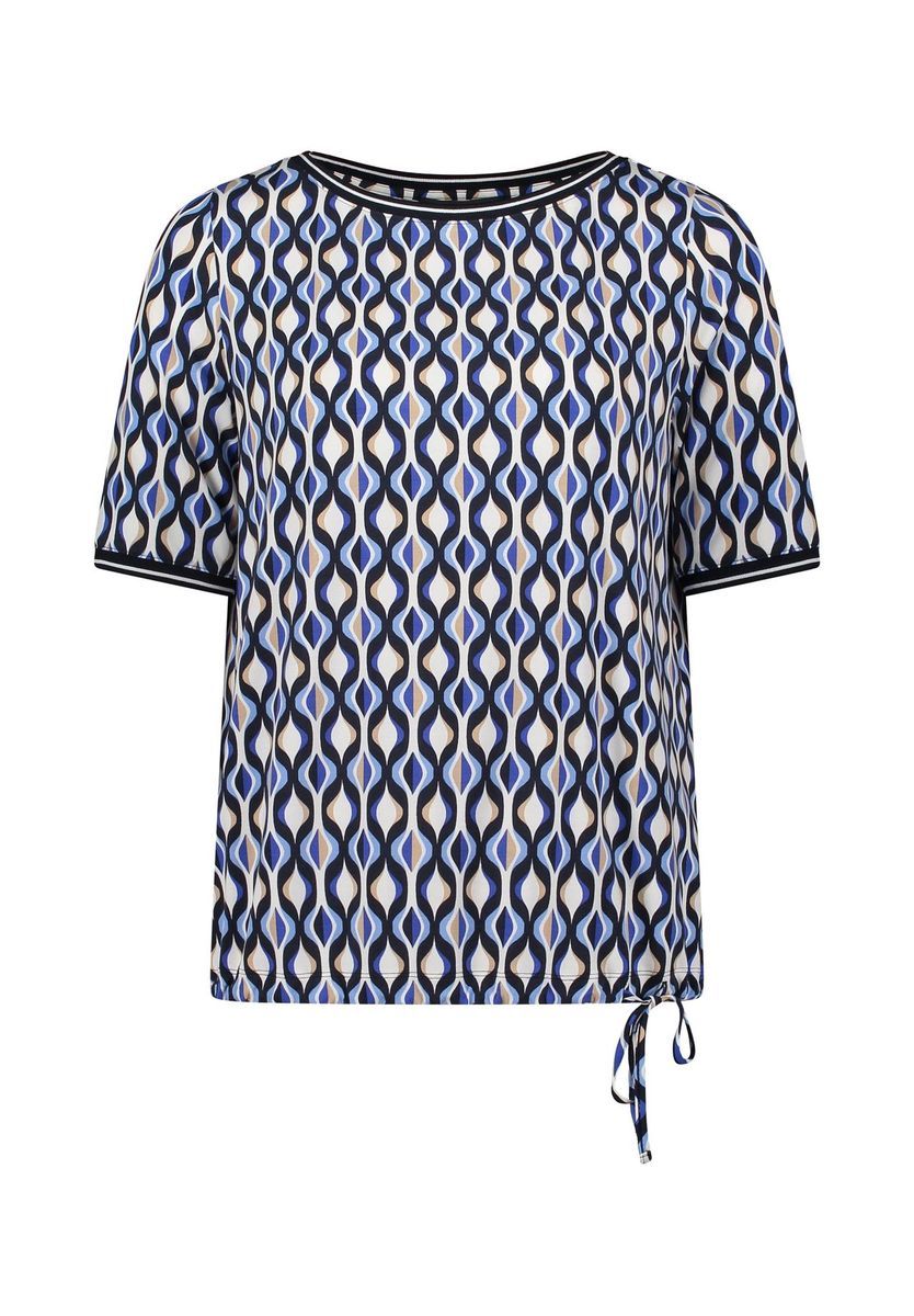 Lässiges T-Shirt mit geometrischem Muster und Bindebändern