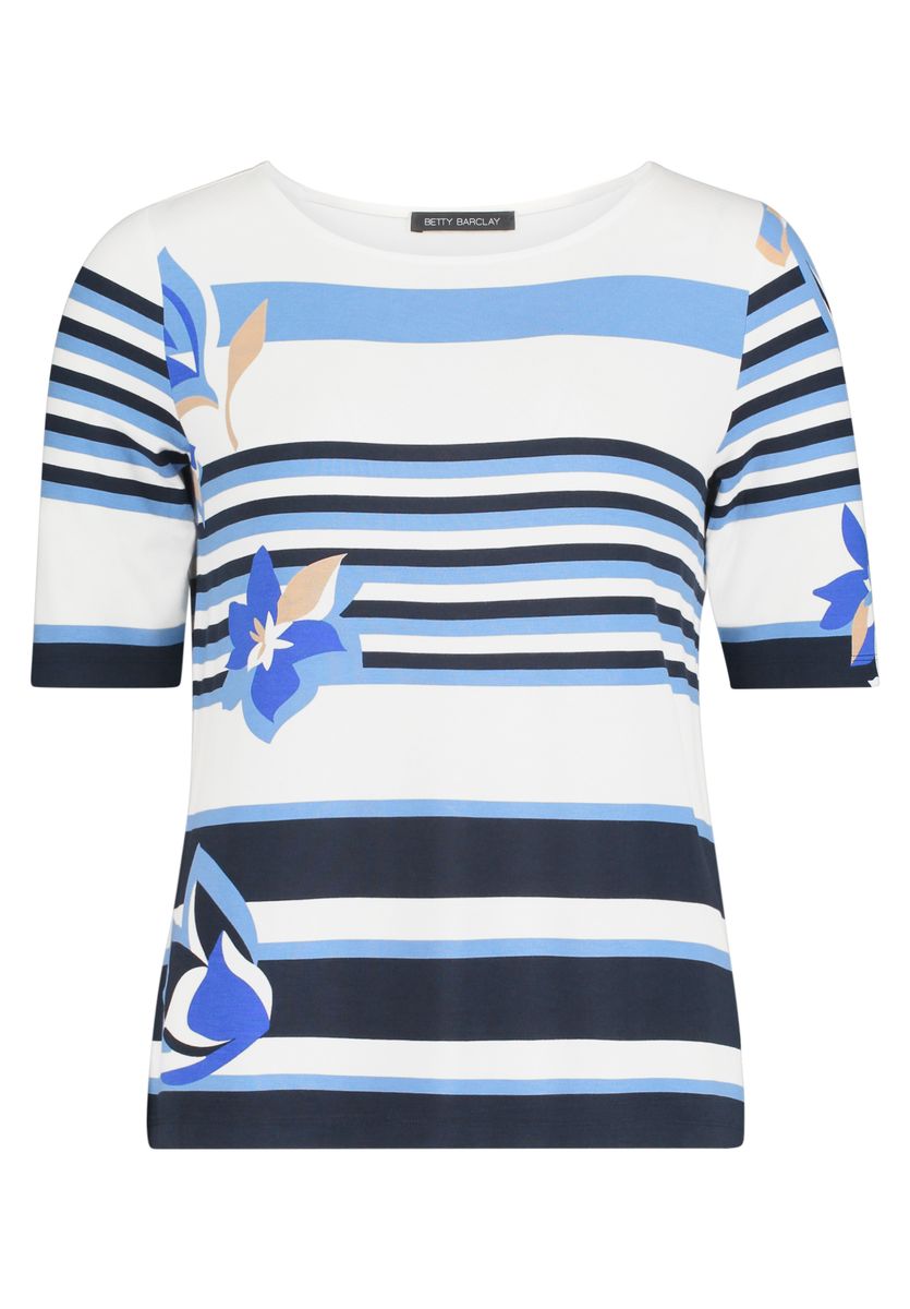 Gestreiftes U-Boot-Top mit Blumenprint
