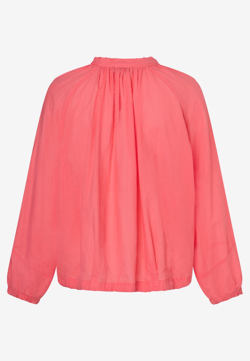 Lockere Raffbluse mit Kordelzug