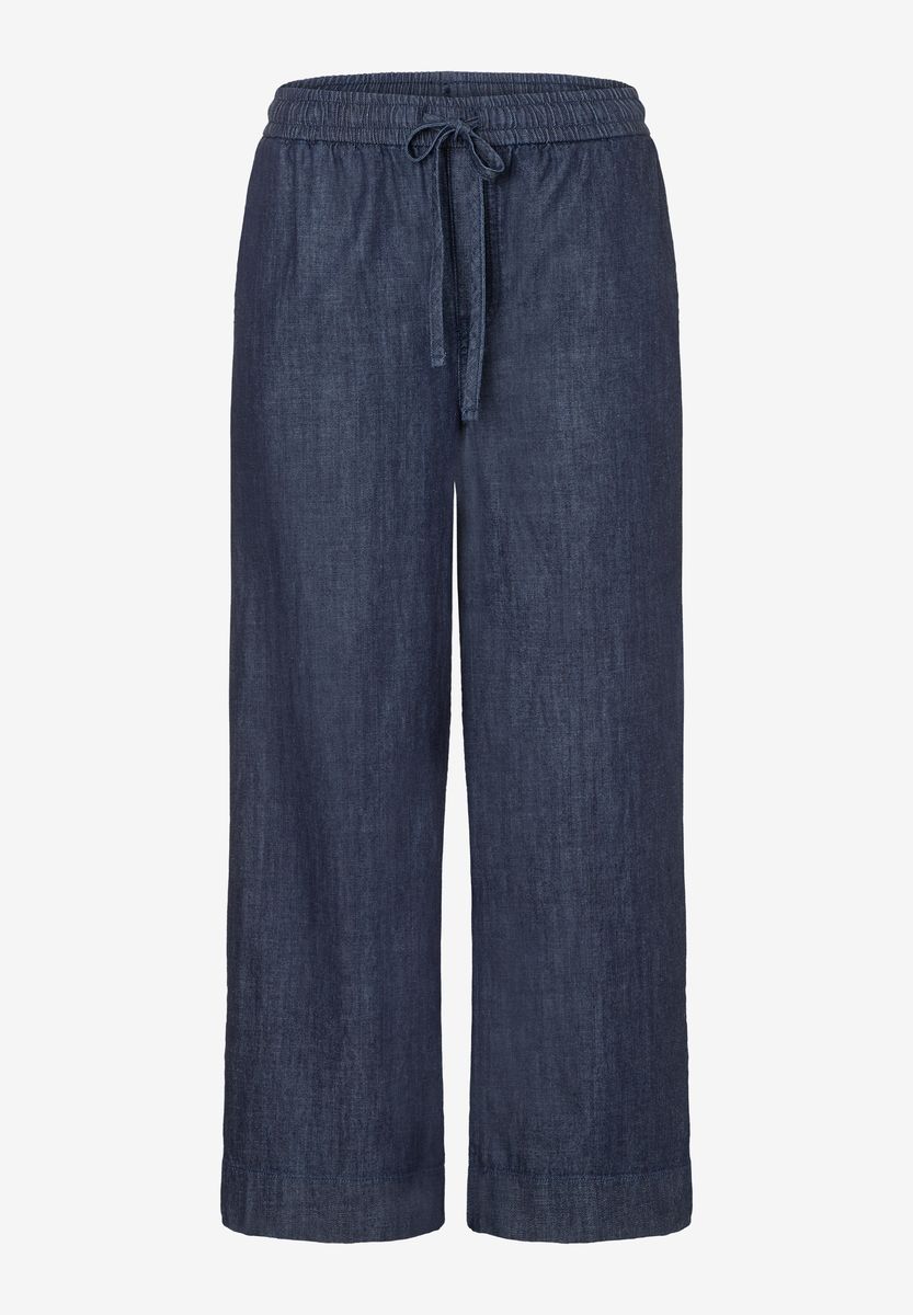 Leichte Denim-Culotte mit weitem Bein