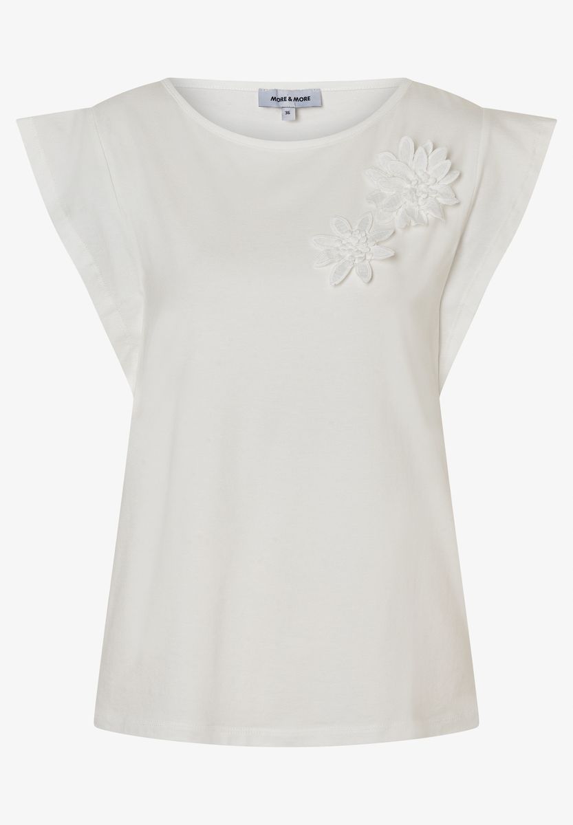 Shirt mit Flügelärmeln und Blüten-Applikation