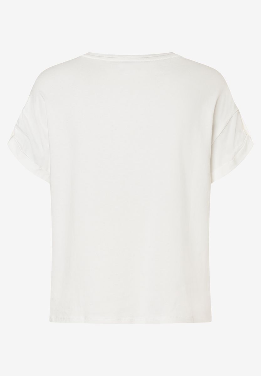 Gestreiftes T-Shirt mit Pailletten-Akzenten