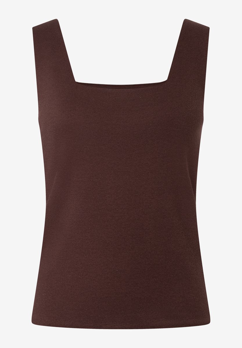 Geripptes Tanktop mit Karree-Ausschnitt