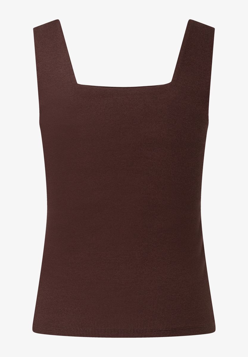 Geripptes Tanktop mit Karree-Ausschnitt