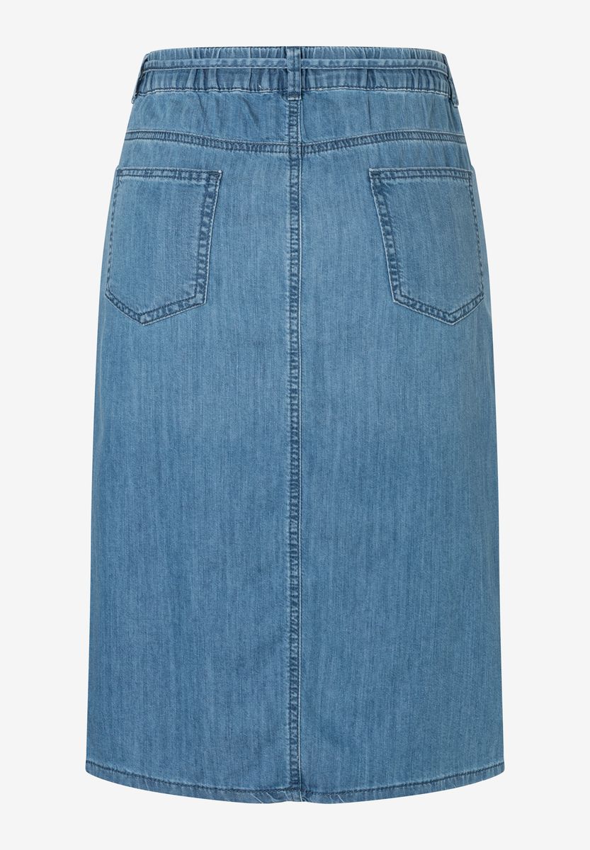 Jeans-Midirock mit Tunnelzug