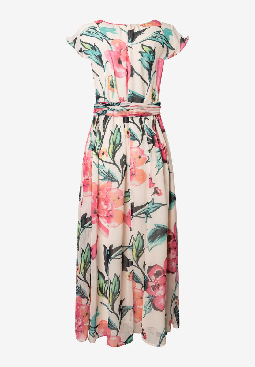 Fließendes Maxi-Chiffonkleid mit Blumenprint