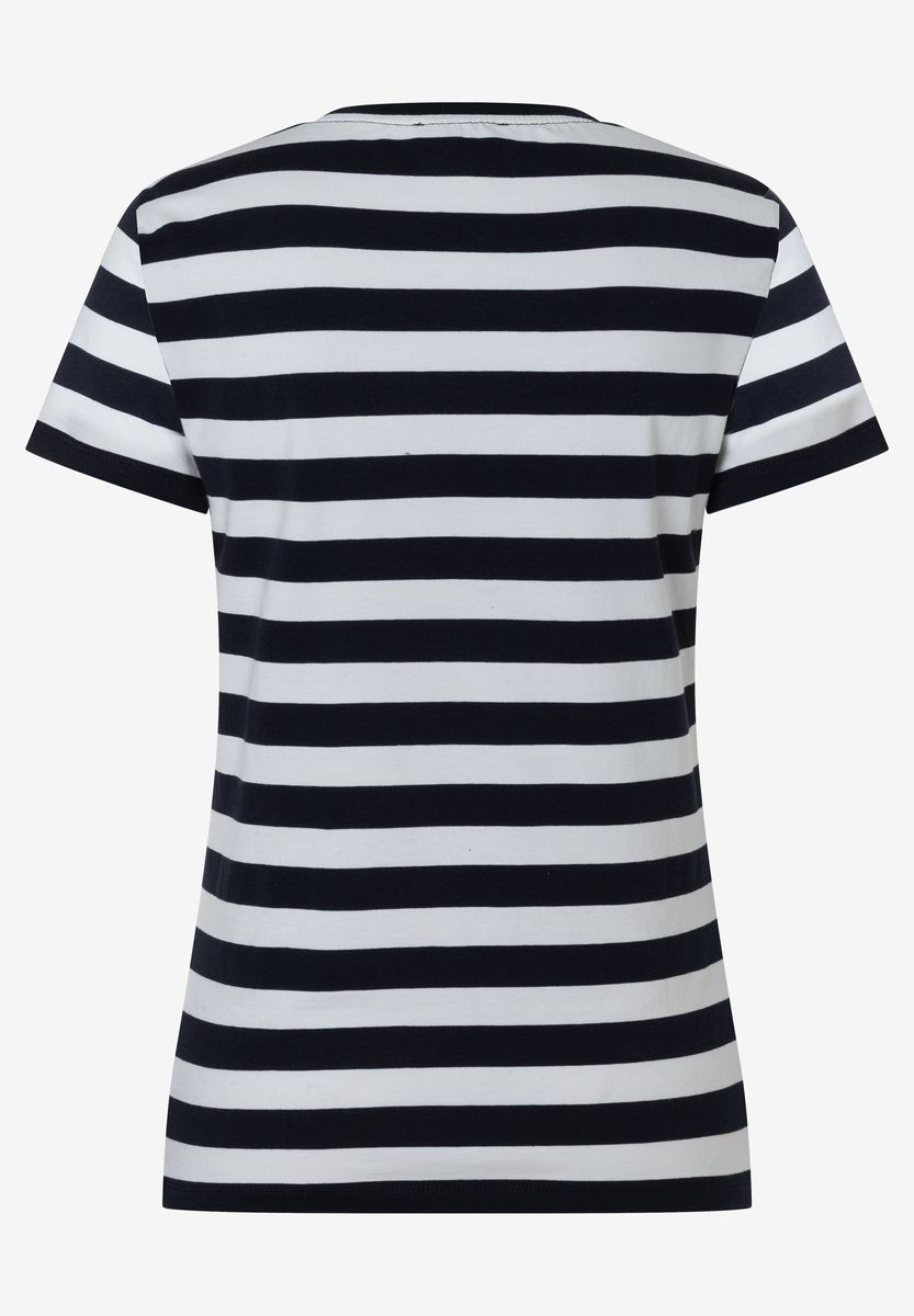 Gestreiftes T-Shirt mit Pailletten-Roller