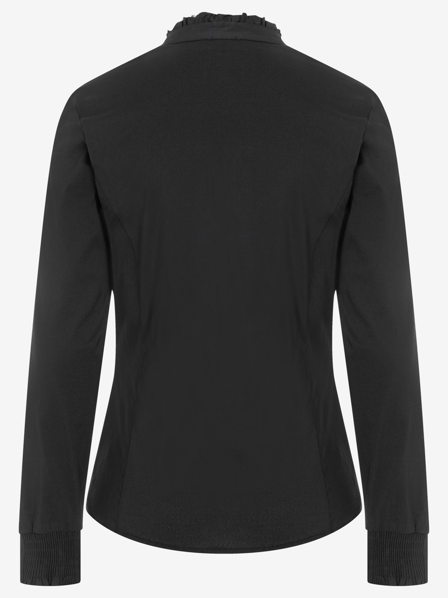 Elegante Stretch-Bluse mit Rüschenkragen