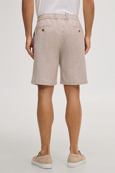 Stretchige Leinenshorts mit Bügelfalte