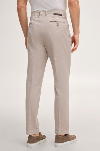 Leichte Bundfaltenhose aus Leinenmix