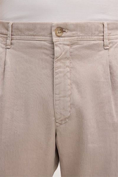 Leichte Bundfaltenhose aus Leinenmix