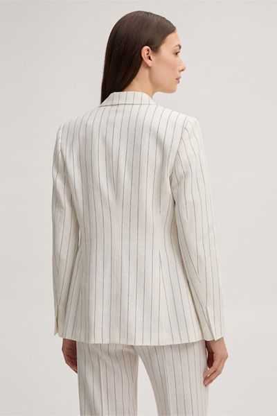Taillierter Nadelstreifen-Blazer aus Leinenmix