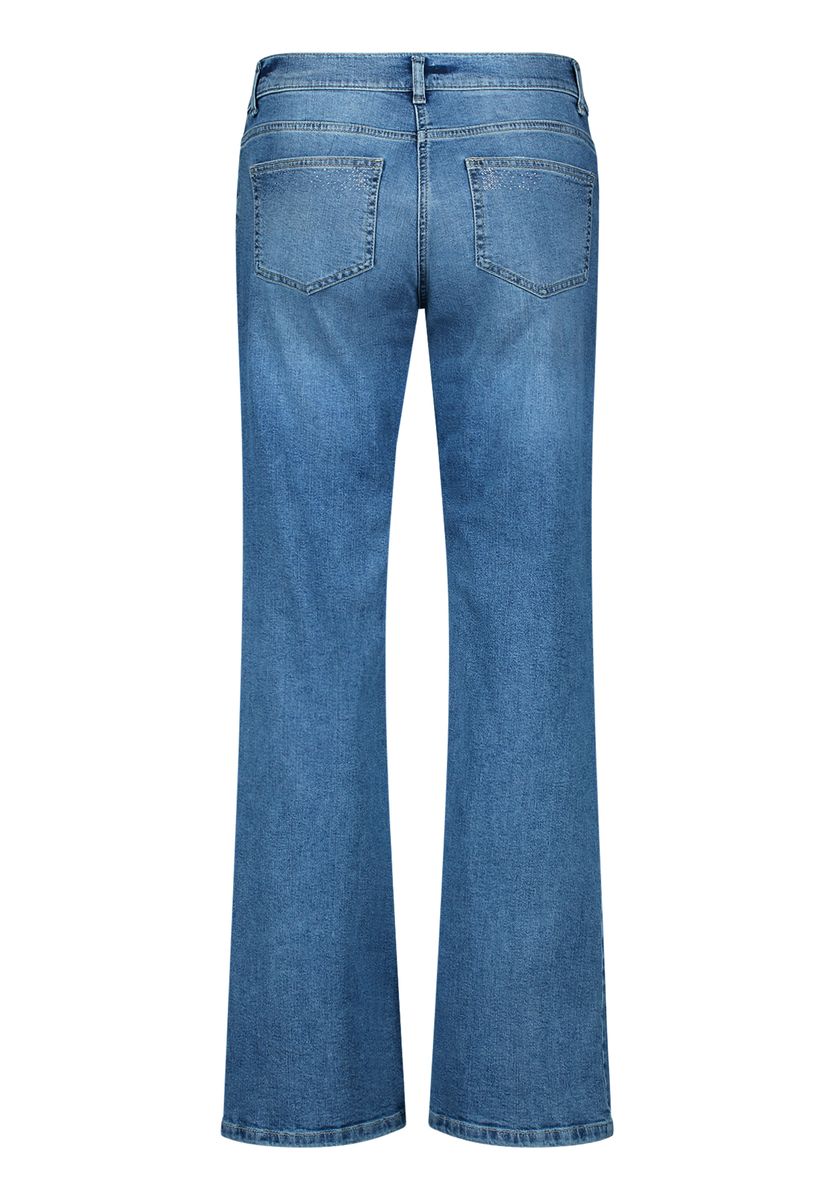 Bootcut-Jeans mit Strassdetails