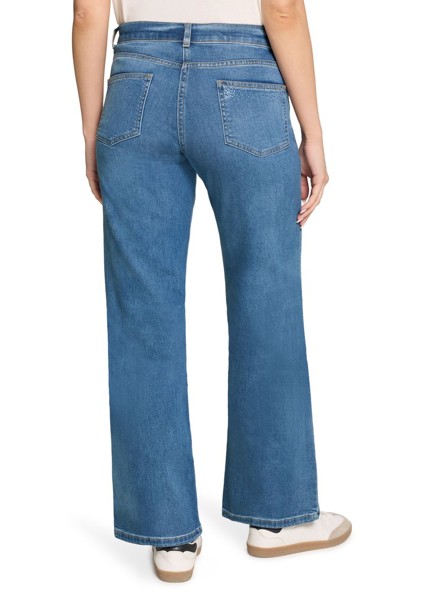 Bootcut-Jeans mit Strassdetails