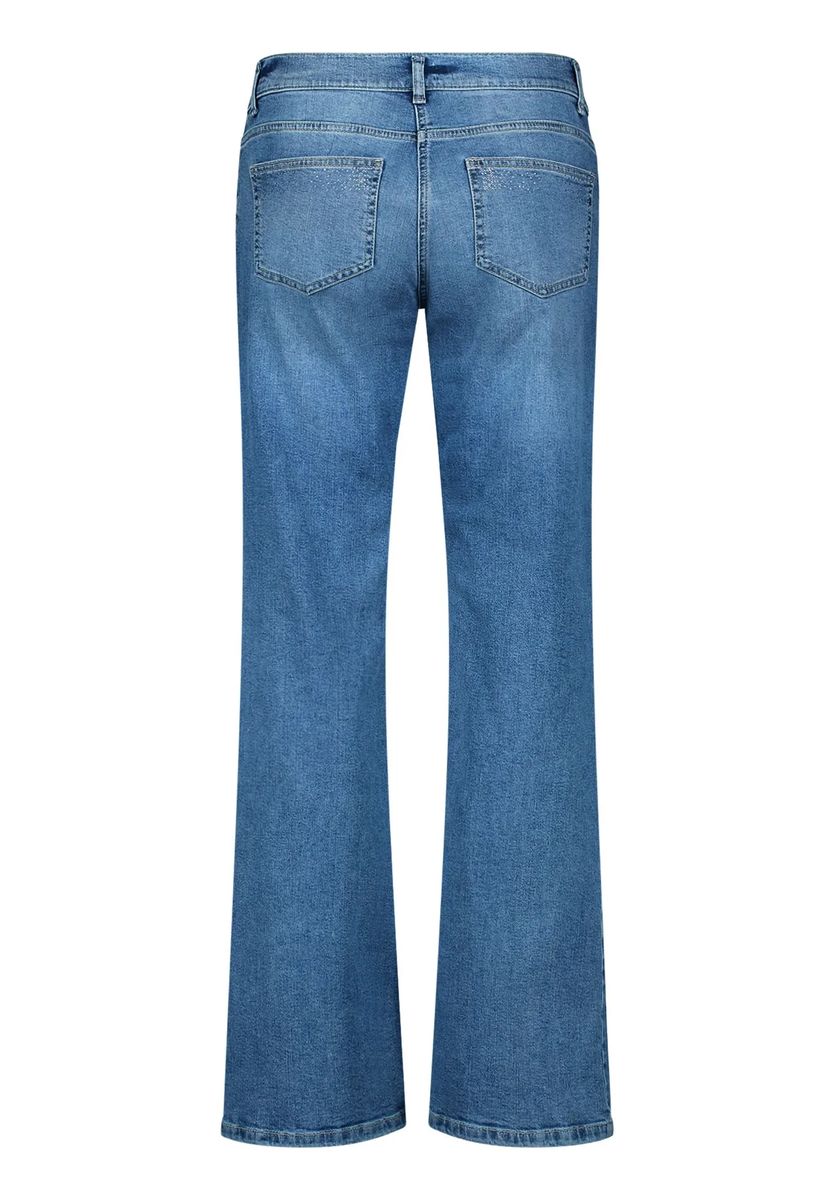Bootcut-Jeans mit Strassdetails