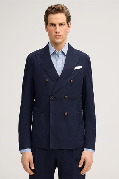 Eleganter Doppelreiher-Blazer aus Baumwolle