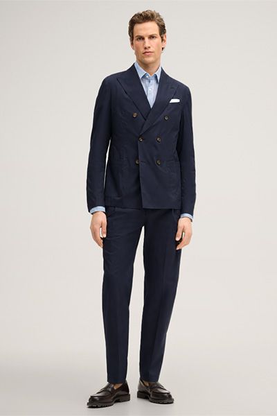 Eleganter Doppelreiher-Blazer aus Baumwolle
