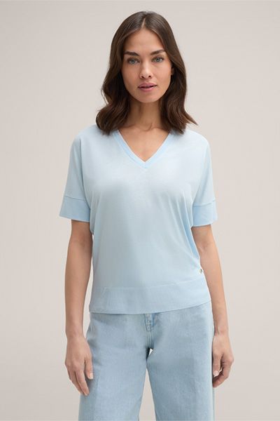 Weiches Lyocell-Baumwoll-Shirt mit V-Ausschnitt
