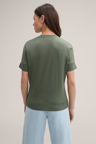 Feinstrick T-Shirt mit V-Ausschnitt