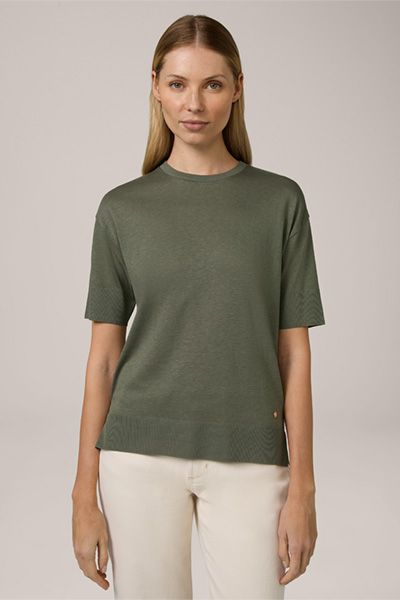 Kurzarmshirt aus Lyocell-Baumwoll-Mix