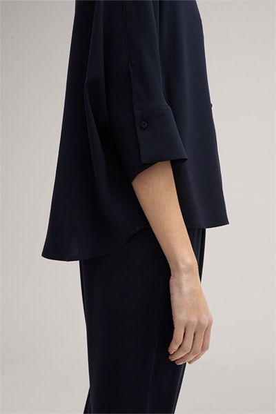 Lässige Crepe-Bluse mit Fledermausärmeln