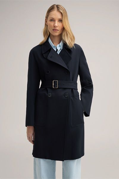 Doppelreihiger Twill-Kurzmantel