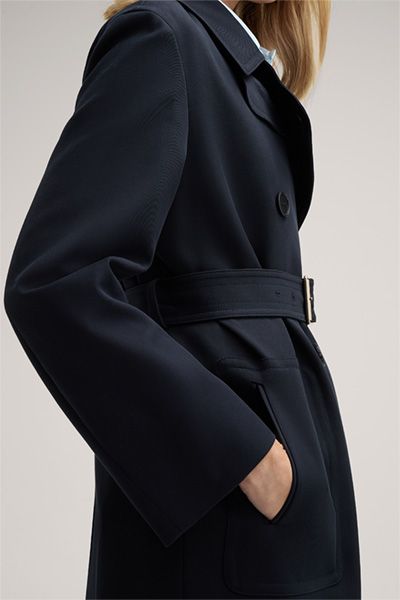 Doppelreihiger Twill-Kurzmantel