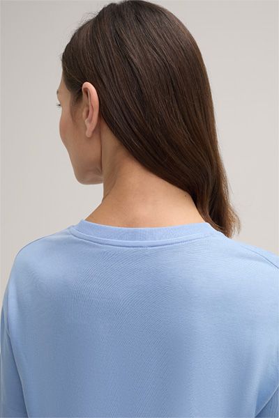 Fließendes Kurzarmshirt mit Rundhalsausschnitt