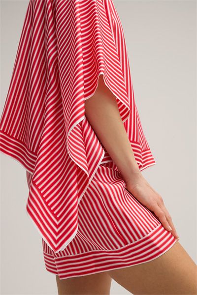 Gestreifte Seiden-Poncho-Bluse