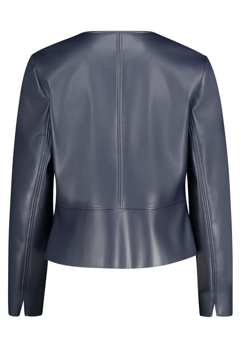 Eleganter Figurbetonter Kunstleder Blazer