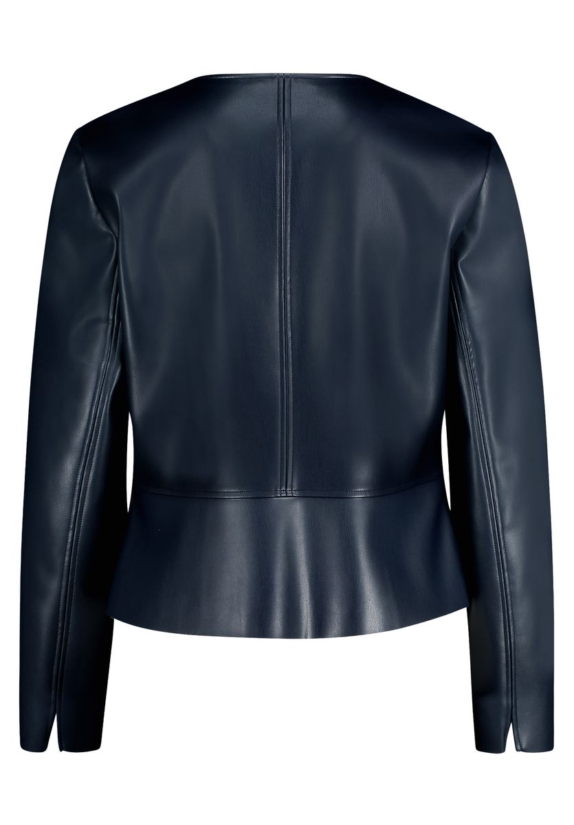 Eleganter Figurbetonter Kunstleder Blazer