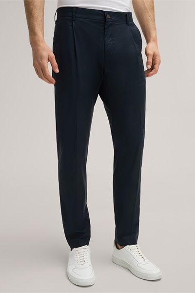 Klassische Baumwoll-Stretch-Hose mit Bundfalte
