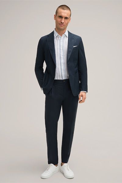 Klassische Baumwoll-Stretch-Hose mit Bundfalte