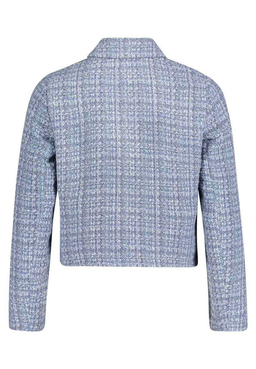 Tweed Blazer Jacke mit Hemdkragen