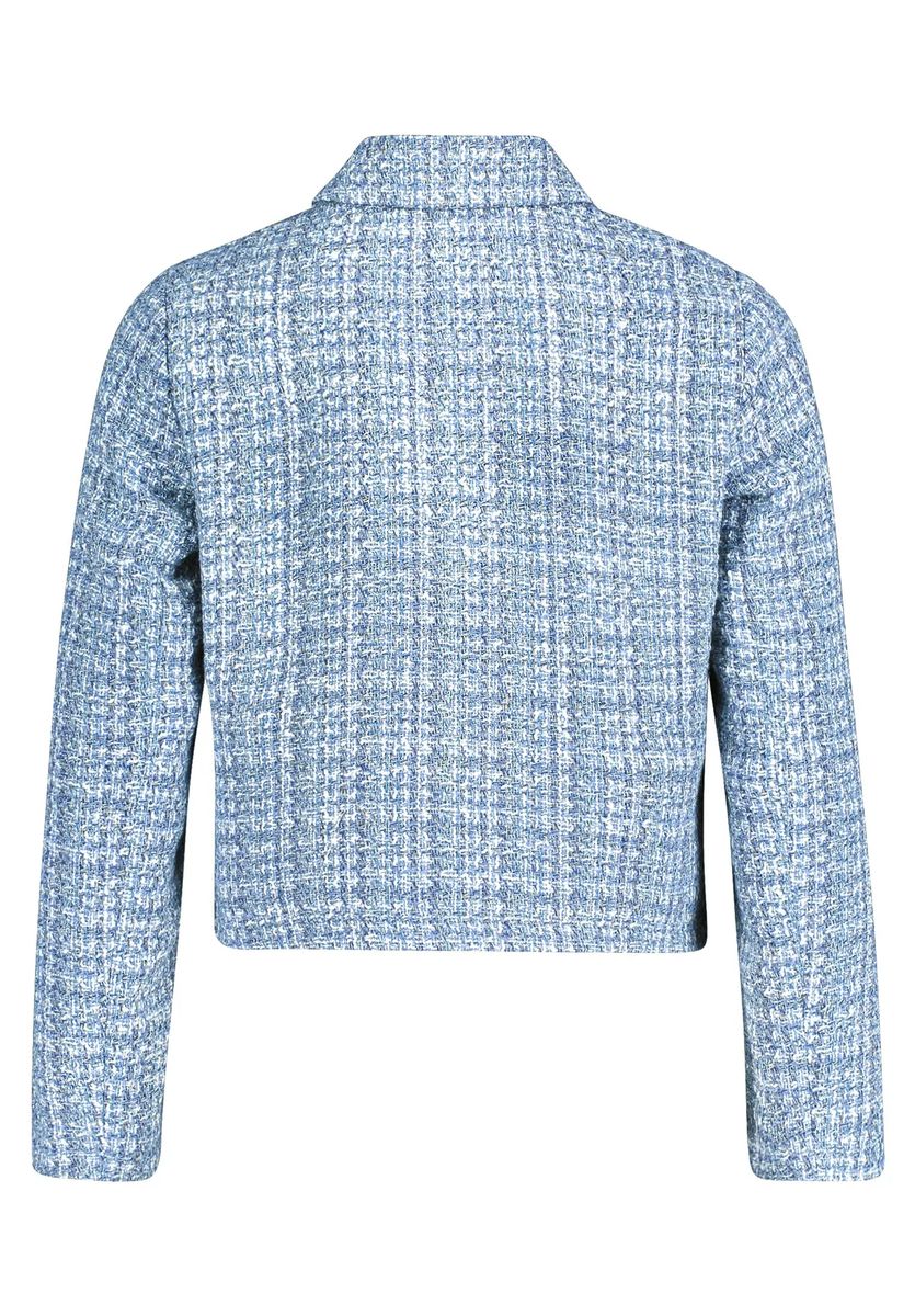 Tweed Blazer Jacke mit Hemdkragen