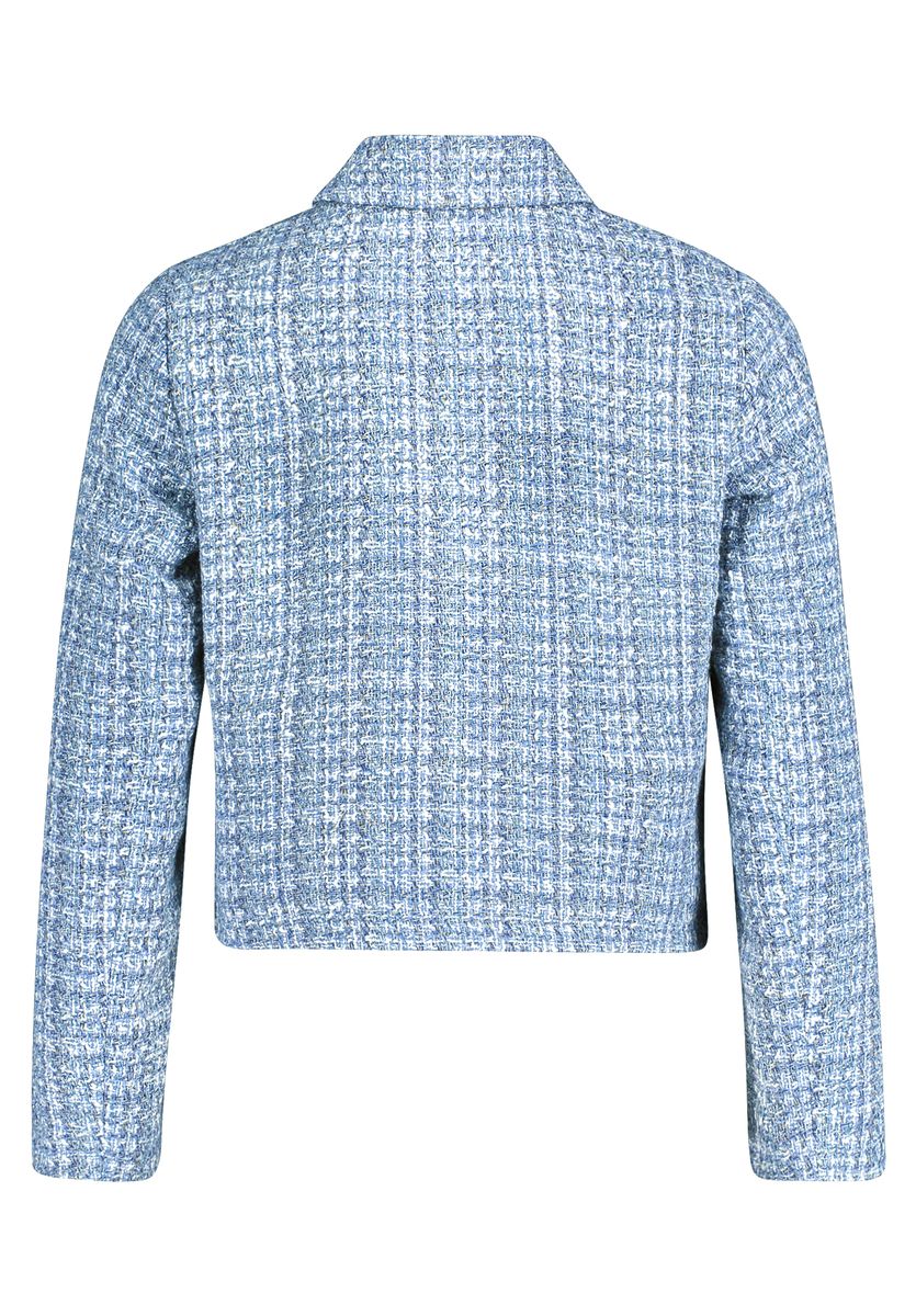 Tweed Blazer Jacke mit Hemdkragen