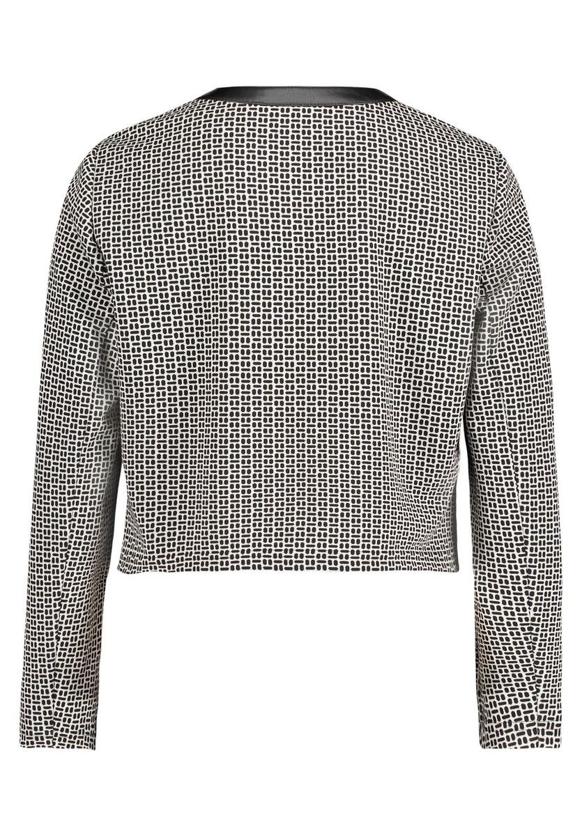 Taillierte Hahnentritt Blazerjacke mit Besatz