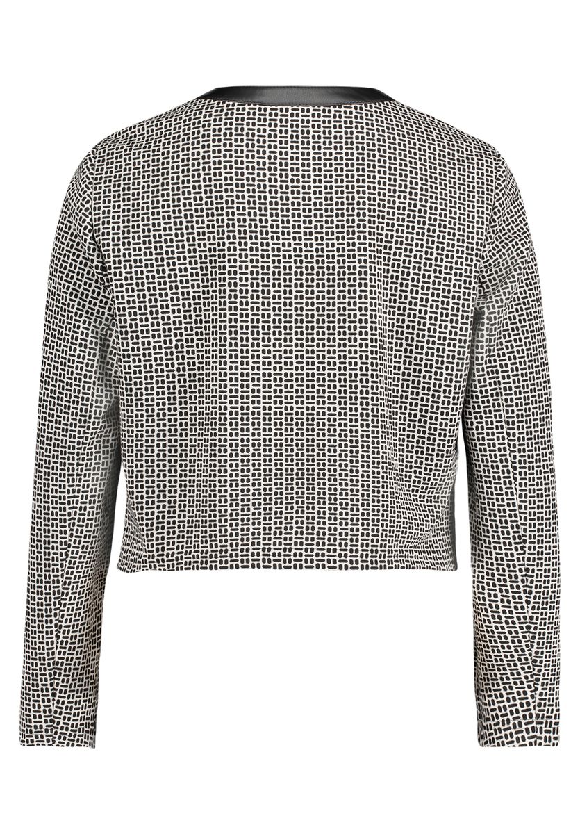 Taillierte Hahnentritt Blazerjacke mit Besatz